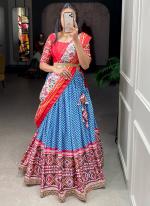 Chinnon Blue Festival Wear Printed Lehenga Choli